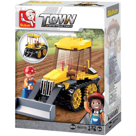 SLUBAN Town Buldozer malý 132 dílků + 1 figurka STAVEBNICE