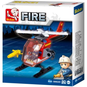 SLUBAN Fire Hasičský vrtulník 80 dílků + 1 figurka STAVEBNICE