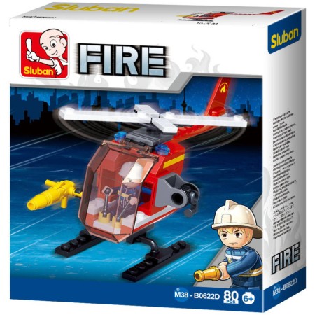 SLUBAN Fire Hasičský vrtulník 80 dílků + 1 figurka STAVEBNICE