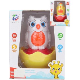 Rolly-Polly kuřátko / sovička baby zvířátko kývací s rolničkou pro miminko 2 druhy