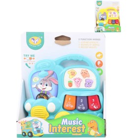Zábavné piánko baby autobus 15cm na baterie Zvuk 2 barvy plast