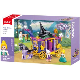 SLUBAN Girls Dream Kočár s jednorožcem 287 dílků + 4 figurky STAVEBNICE