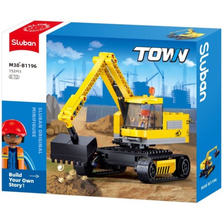 SLUBAN Town Pásový bagr rypadlo 152 dílků + figurka STAVEBNICE
