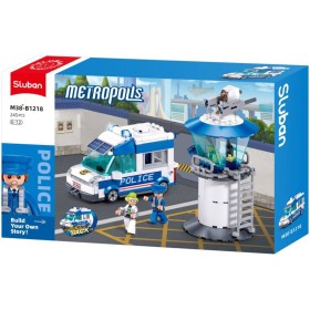 SLUBAN Metropolis Auto Policie s věží 245 dílků + 2 figurky STAVEBNICE