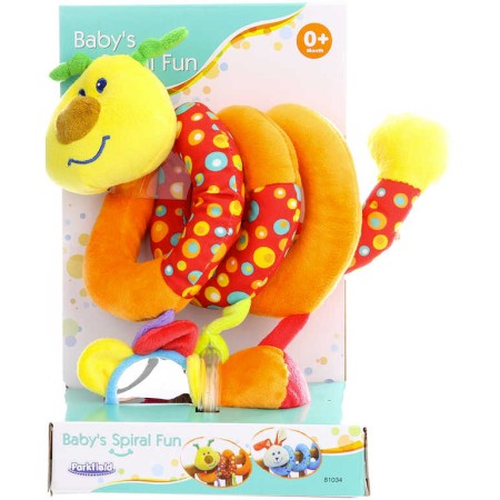 PLYŠ Baby spirála housenka chrastítko s aktivitami na postýlku pro miminko