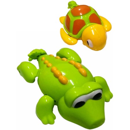 Krokodýl / želva 14cm baby zvířátko natahovací do vody pro miminko 2 druhy