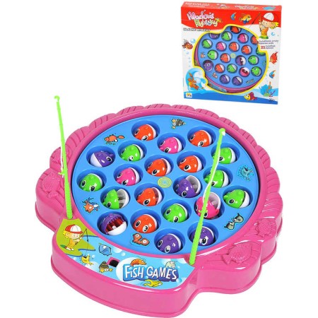MAC TOYS Hra Hladové rybičky Chytání rybiček set se čtyřmi pruty 2 barvy
