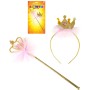 KARNEVAL Čelenka korunka s hůlkou zlatá *KARNEVALOVÝ DOPLNĚK*