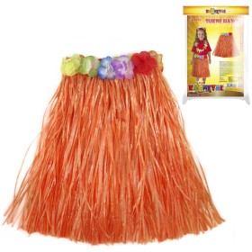 KARNEVAL Sukně Hawaii 45cm oranžová (104-150cm) 3-10 let KOSTÝM