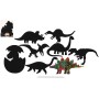 Obrázek škrabací duhový výřez dinosauři set 9ks s nástrojem