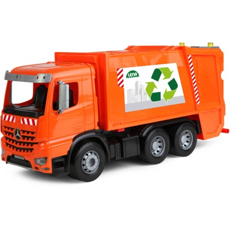 LENA WORXX Auto Mercedes-Benz Arocs popeláři funkční + 2 popelnice