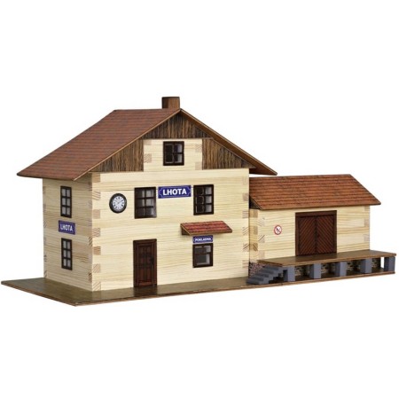 WALACHIA Nádraží vlakové W36 Hobby Kit DŘEVĚNÁ STAVEBNICE