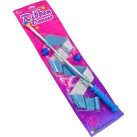 Stuha dětská gymnastická lesklá třpytivá 50cm s hůlkou plast