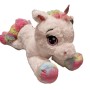 PLYŠ Jednorožec plyšový ležící 80cm - bílý s duhovými doplňky *PLYŠOVÉ HRAČKY*