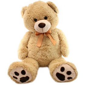 PLYŠ Medvěd hnědý světlý 100cm s mašlí *PLYŠOVÉ HRAČKY*