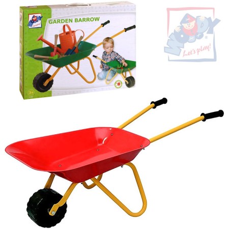 WOODY Dětské kolečko (kolečka plechová) kovové červené na zahradu