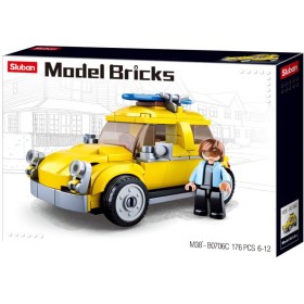 SLUBAN Model Bricks Volksauto žluté 176 dílků + 1 figurka STAVEBNICE