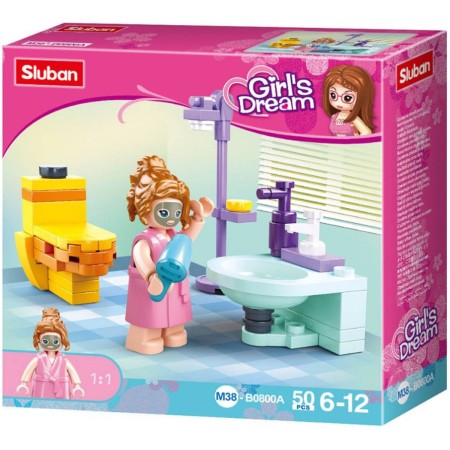 SLUBAN Girls Dream Koupelna 50 dílků + 1 figurka STAVEBNICE