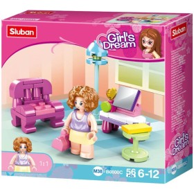 SLUBAN Girls Dream Obývák 56 dílků + 1 figurka STAVEBNICE