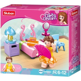 SLUBAN Girls Dream Ložnice 42 dílků + 1 figurka STAVEBNICE
