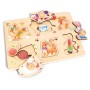 HAPE DŘEVO Puzzle baby vkládací Farma s úchyty 12 dílků na desce