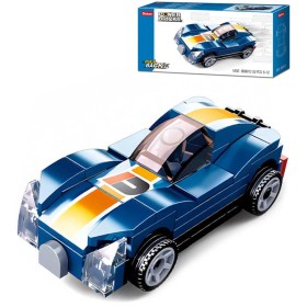 SLUBAN Power Bricks Auto modrý sporťák zpětný chod 52 dílků STAVEBNICE
