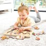 HAPE DŘEVO Puzzle baby vkládací Farma s úchyty 12 dílků na desce