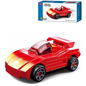 SLUBAN Power Bricks Auto červený sporťák zpětný chod 46 dílků STAVEBNICE