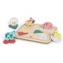 HAPE DŘEVO Puzzle baby vkládací Zvířátka 5 dílků na baterie Zvuk