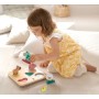 HAPE DŘEVO Puzzle baby vkládací Zvířátka 5 dílků na baterie Zvuk