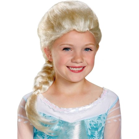 KARNEVAL Paruka Elsa dětská s copánkem Frozen (Ledové Království)