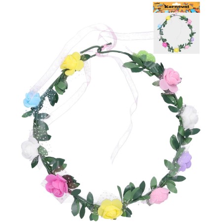 KARNEVAL Čelenka květinová růže *KARNEVALOVÝ DOPLNĚK*