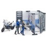 BRUDER 62732 Stanice policejní herní set s motocyklem a 2 figurkami
