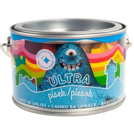 EP Line Ultra písek kinetický magický 200g modrý s glitry s formičkami v plechovce