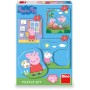 DINO Baby puzzle 12 dílků Peppa Pig Rodina 18x18cm skládačka 3v1 velké dílky
