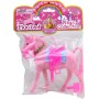 Koník fliškový jednorožec 17cm set s náhrdelníkem a doplňky 2 barvy flíska