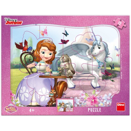 DINO Puzzle deskové 12 dílků Sofie První na čaji 31x23cm skládačka
