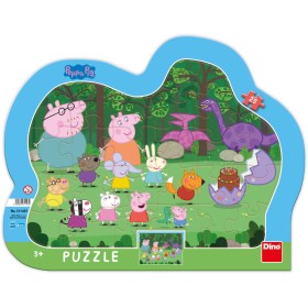 DINO Puzzle obrysové deskové 25 dílků Peppa Pig 31x23cm skládačka