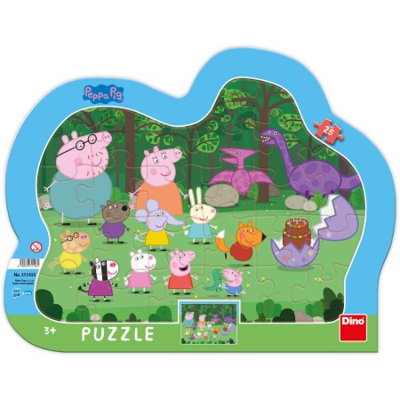 DINO Puzzle obrysové deskové 25 dílků Peppa Pig 31x23cm skládačka