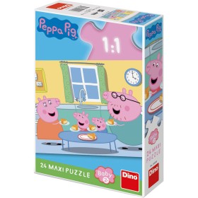 DINO Puzzle baby maxi 24 dílků Peppa Pig Oběd 47x66cm skládačka