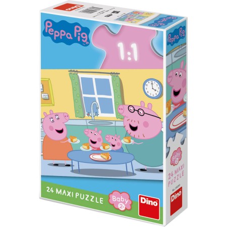 DINO Puzzle baby maxi 24 dílků Peppa Pig Oběd 47x66cm skládačka