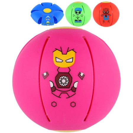 Flat Ball Hoď disk, chyť míč! disk 8cm měnící se v míč s obrázkem 4 barvy 2v1