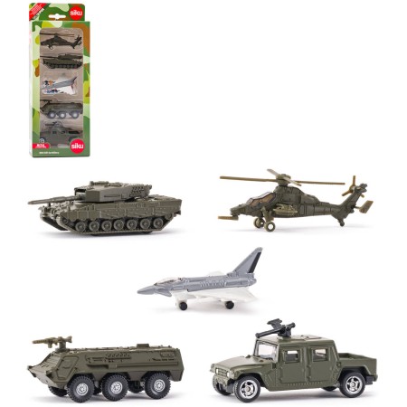 SIKU Vojenská vozidla auta a letadla set 5ks kovové modely