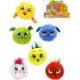 PLYŠ Baby míček měkký strečový 10cm veselý s obličejem 6 druhů pro miminko
