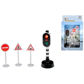 Dopravní set plastový semafor svítící + 3 dopravní značky