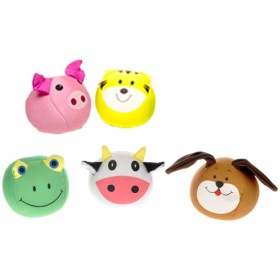 Míček soft látkový zvířátko na baterie zvuk 9 cm 5 druhů BABY