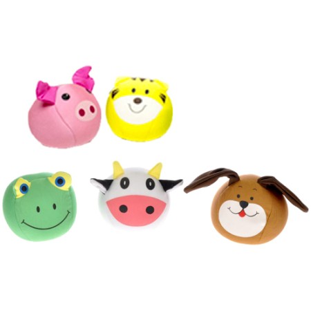 Míček soft látkový zvířátko na baterie zvuk 9 cm 5 druhů BABY