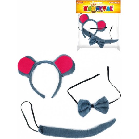 KARNEVAL Myš set ocas s čelenkou a motýlkem Plyš KARNEVALOVÝ DOPLNĚK
