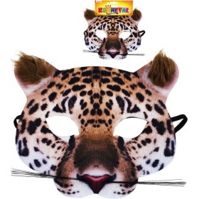 KARNEVAL Maska zvířecí Gepard dětská látková škraboška KARNEVALOVÝ DOPLNĚK