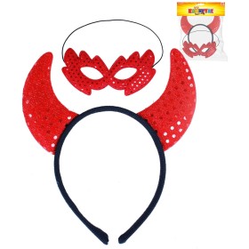 KARNEVAL Čertí rohy + škraboška čertice *KARNEVALOVÝ DOPLNĚK*